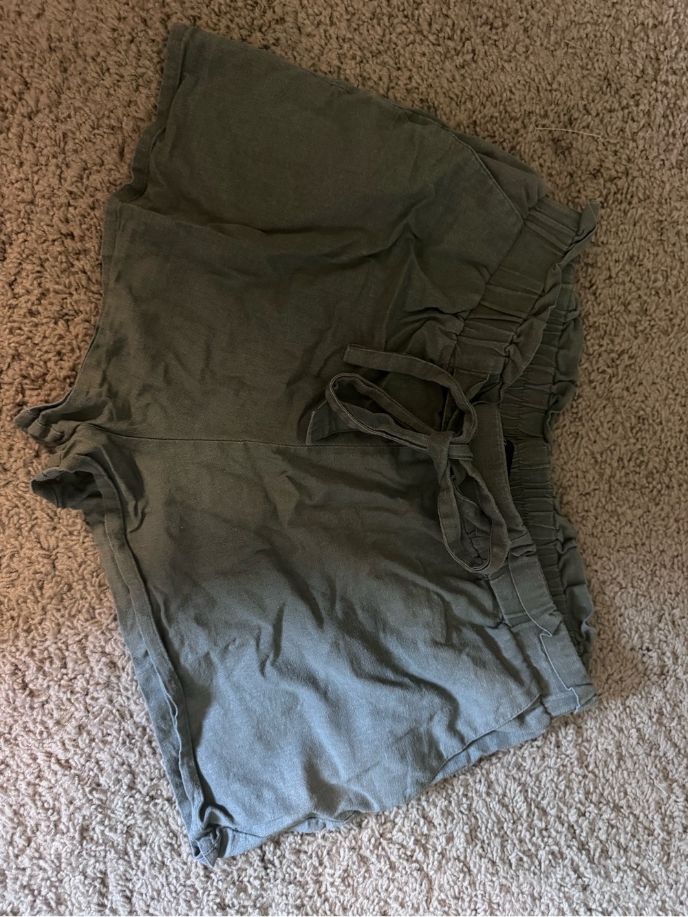 Ambiance Olive High-Waist Drawstring Casual Shorts